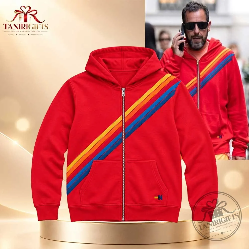 Adam Sandler Red Rainbow Aviator Nation Disco Zip Hoodie
