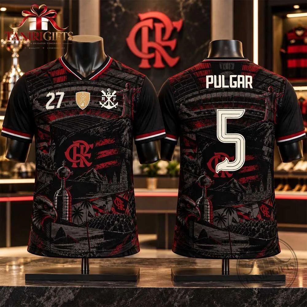 Flamengo Libertadores Champions 2026 Black Special Edition Jersey 9 Flamengo Libertadores Champions 2026 Black Special Edition Jersey detailed product view