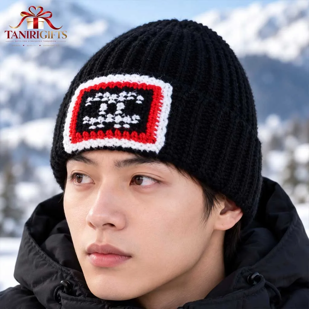G-Dragon-Chanel-Chanel-CC-Box-Logo-Cashmere-Beanie-Hat2 G-Dragon Chanel Chanel CC Box Logo Cashmere Beanie Hat