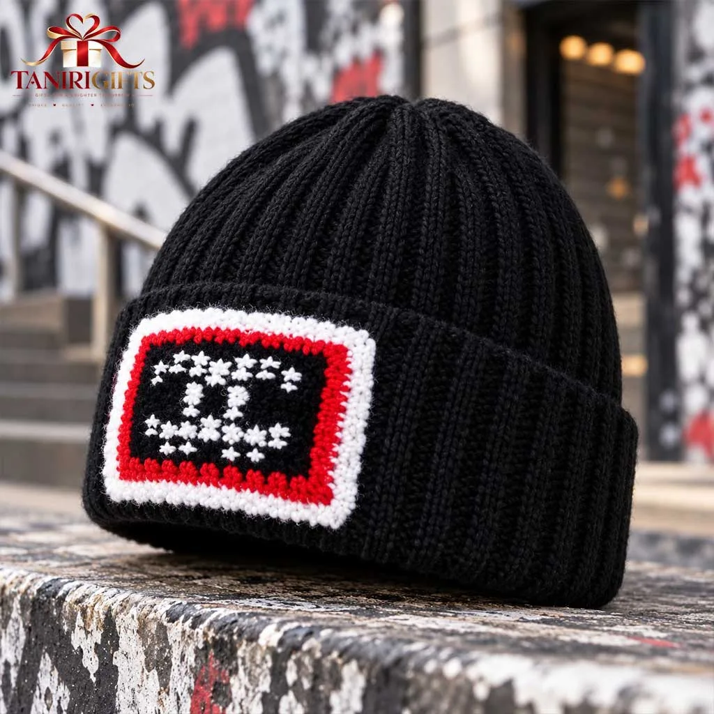 G-Dragon-Chanel-Chanel-CC-Box-Logo-Cashmere-Beanie-Hat1 G-Dragon Chanel Chanel CC Box Logo Cashmere Beanie Hat