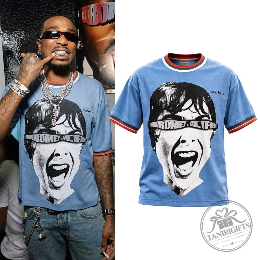 Quavo At ComplexCon 2026 Charlatte Dromelife Graphic Blue Shirt