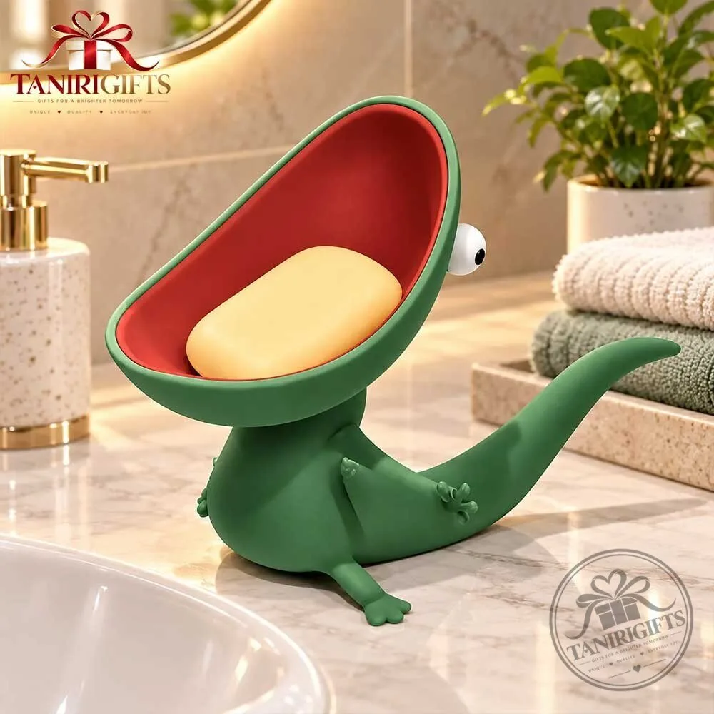 Cute Green Lizard Soap Holder - Funny Lizard Soap Dish