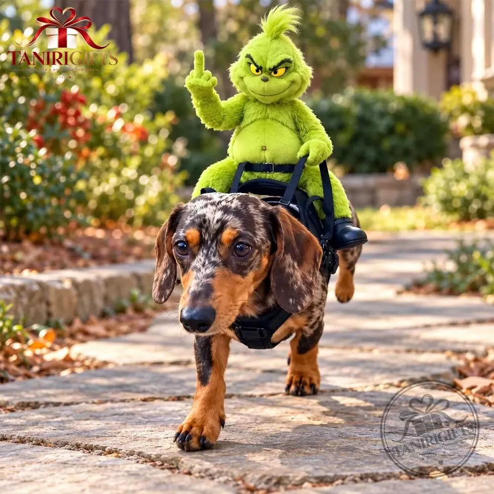 Grumpy Rider Grinch Dog Harness With Middle Finger 11 Grumpy Rider Grinch Dog Harness With Middle Finger detailed product view
