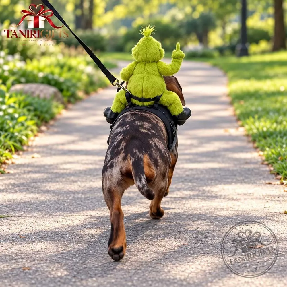 Grumpy Rider Grinch Dog Harness With Middle Finger 12 Grumpy Rider Grinch Dog Harness With Middle Finger detailed product view