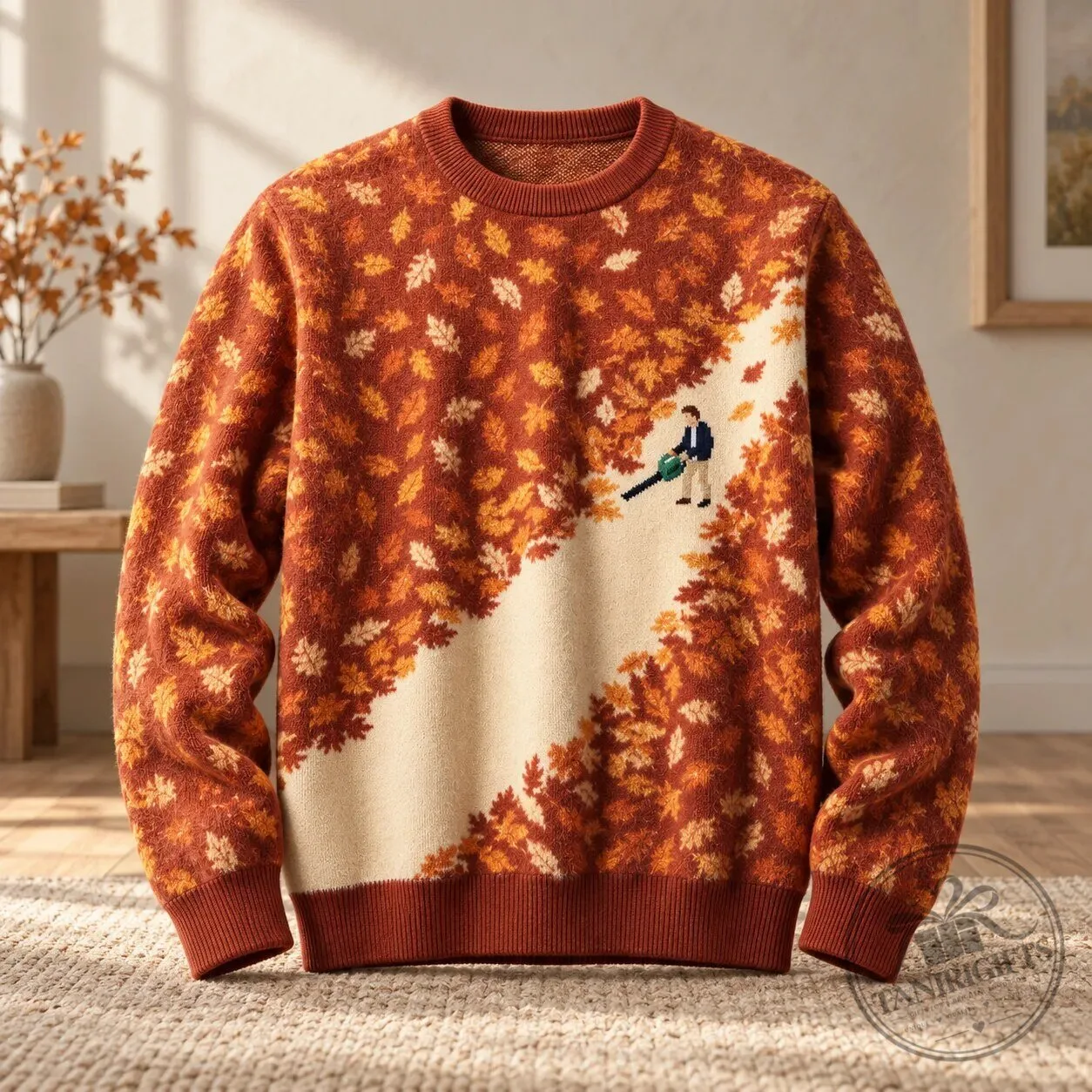Autumn Leaves Leaf Blower Fall Sweater