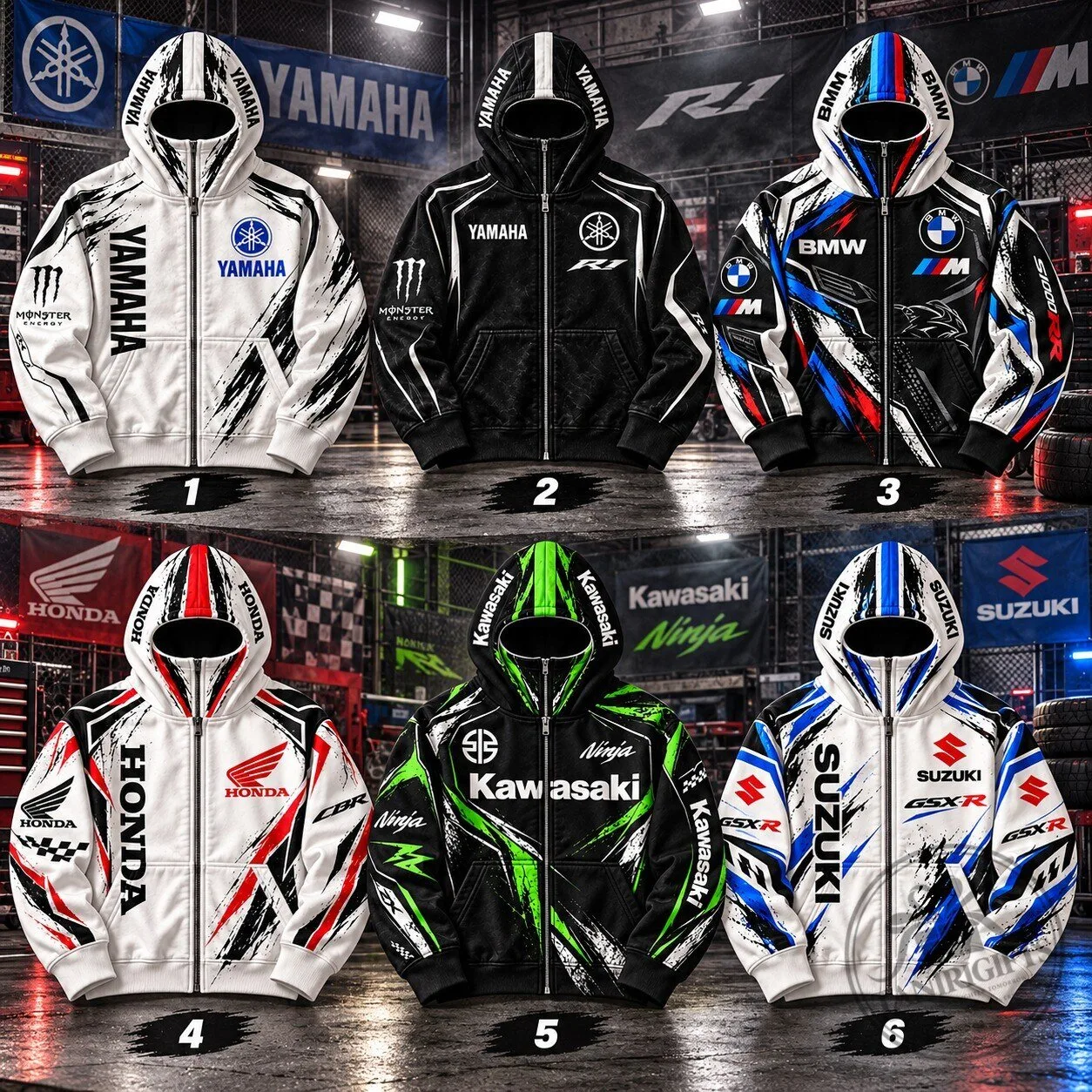 Apex Hoods Yamaha Motorcycle Zip Hoodie 2026 - Yamaha R1, BMW